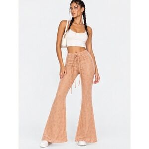 Cotton On Body Looney Tunes Tweety Bird Peach Mesh Flare Pants Y2K Retro L